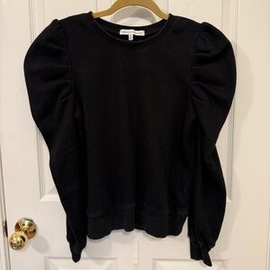 Rebecca Minkoff Black Puff Sleeve Sweatshirt